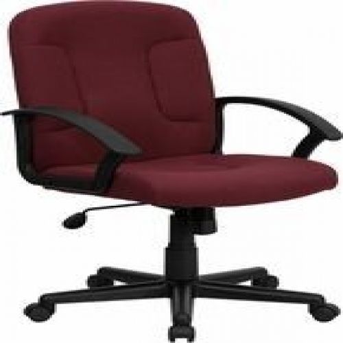 Flash Furniture GO-ST-6-BY-GG Mid-Back Burgundy Fabric Task and Computer Chair w