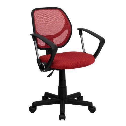 Flash Furniture WA-3074-RD-A-GG Mid-Back Red Mesh Task Chair and Computer Chair