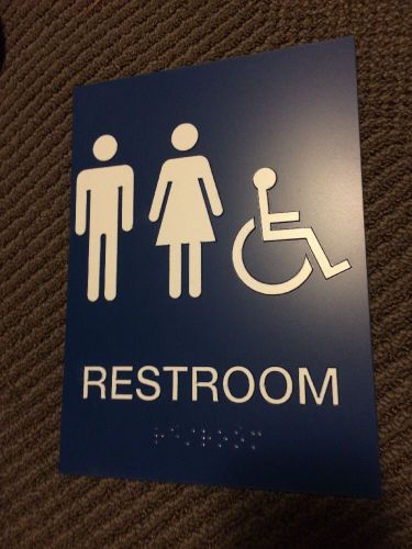 Restroom Sign Hard Thick Plastic New