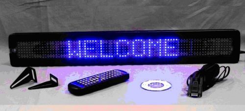 Blue 4&#034;x26&#034; led programmable sign moving message display free shipping for sale