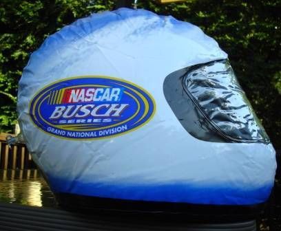 BUSCH BEER NASCAR RACING HELMET- INFLATABLE PLASTIC HANGING SIGN-NEW IN PKG