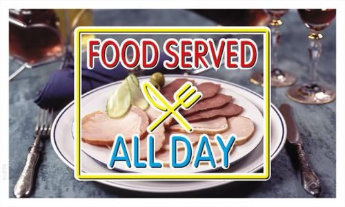 Bb819 food served all day cafe banner sign for sale