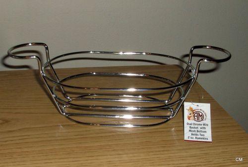 American Metalcraft Chrome Oval Basket w Ramekin holders NEW with Tag