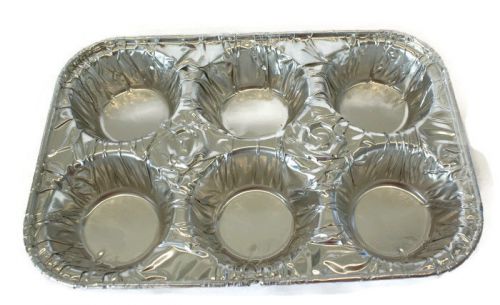NEW 7 DISPOSABLE ALUMINUM PAN DIVIDED 6 COMPARTMENTS  CUPCAKE MUFFIN PASSOVER