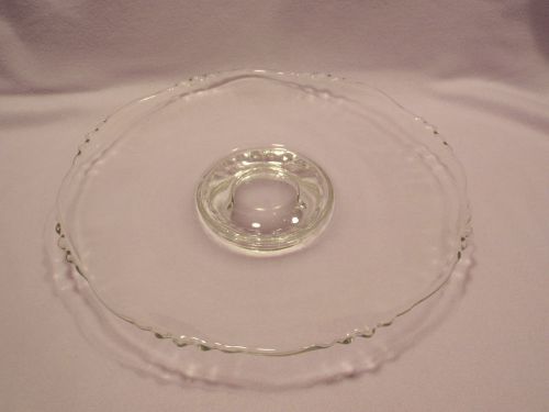 Clear Glass Sandwich / Pastry / Serving Tray approx 13 1/2 inches