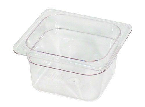 New cambro 64cw-135 4-inch camwear polycarbonate food pan  size 1/6  clear for sale