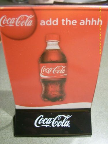 L@@K NEW Coca-Cola Acrylic Menu Board Sign Table Tent Holder!