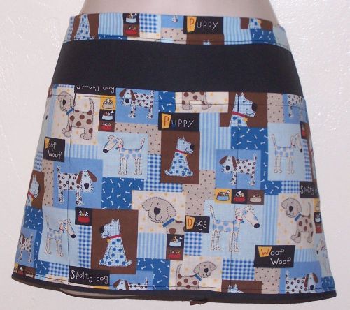 Hand Made server / waitress APRON, 3 pockets, multicolor Doggie DESIGN (6365)