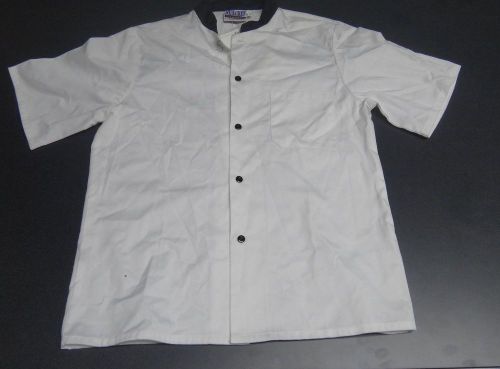 Chef&#039;s Jacket, Cook Coat, with NO LOGO  logo, Sz M  NEWCHEF UNIFORM  BLACK TRIM