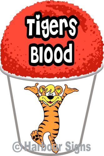Tigers Blood Shave Shaved Ice Sno Cone Italian Ice Decal 7&#034; Concession Food