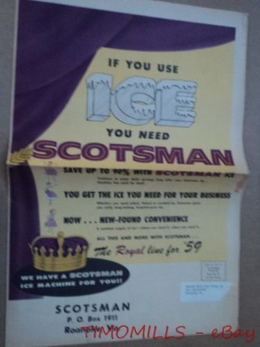 1959 Scotsman Ice Maker Machine Drink Soda Dispenser Catalog Brochure Vintage