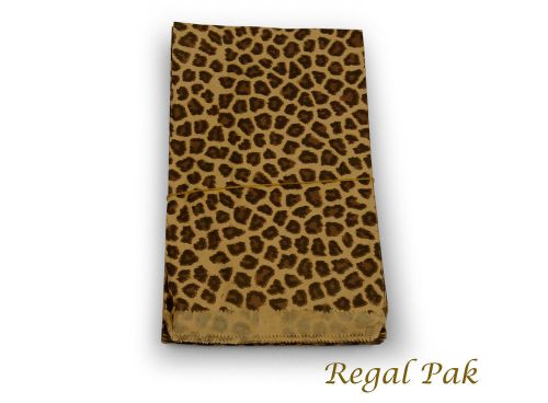 100  Leopard Print Jewelry Paper Bags 6&#034; By 9&#034;