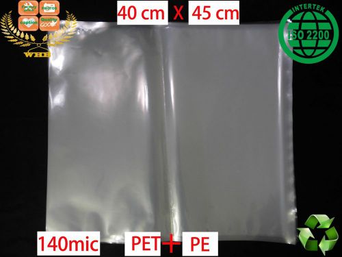 15 whb 40x45cm 140 mic or 5.5 mil pet+pe clear bags slide unsealed packing bags for sale