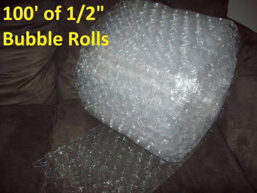 100 Feet Bubble Wrap/Roll! 12&#034; Wide! 1/2&#034; LARGE Bubbles! Perforated Every 12&#034;