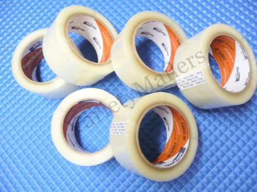 6 rolls of clear postal sealing packing tape  2 in x 330 ft 1.6 mil made in usa! for sale