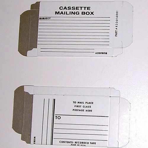 4 Cassette Mailing Boxes (Mailers). To/From/Subject area. 4-1/8&#034; x 2-5/8&#034; x 1/2&#034;