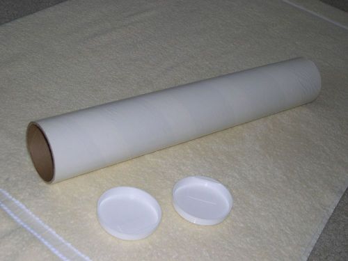 WHITE MAILING TUBES WITH CAPS 3&#034; X 18&#034; HEAVY DUTY .125 BUY A FEW OR MANY!