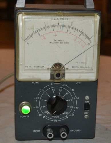 Vintage Heathkit A.C. Voltage Meter Model AV-2 Voltmeter Volt Meter