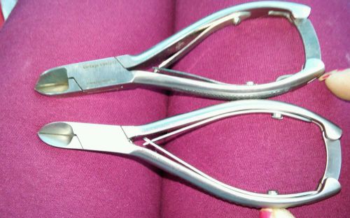 Miltex NAIL NIPPER CONCAVE JAWS LOT OF 2. DOUBLE ACTION #40-210ss &amp; V940212