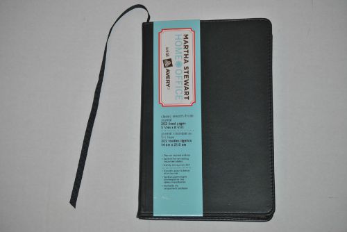 Martha Stewart with Avery Black Faux Leather Journal Notebook Lined, 5.5&#034; x 8.5&#034;