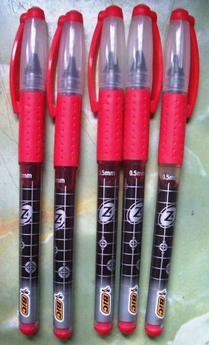6 BIC Z4 Needle Point Red Pen Micro Fine 0.5mm