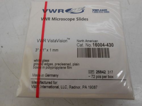 NEW VWR 16004-430 MICROSCOPE SLIDES 3&#034;X1&#034;X1MM WHITE GLASS
