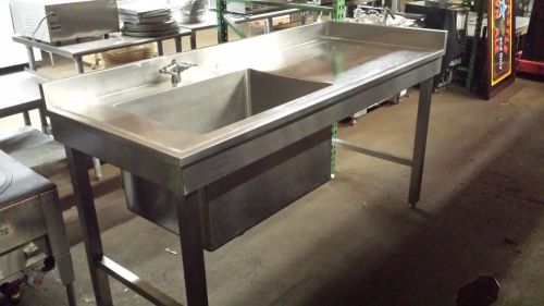 72&#034; Stainless Steel Heavy Duty Work Prep Table w/ 1 Bowl Compartment Sink 6&#039; 30&#034;