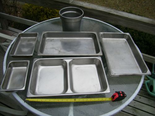 STAINLESS STEAL  Steam Table Pan Lot of Six, Restaurant/ Food Truck Trays