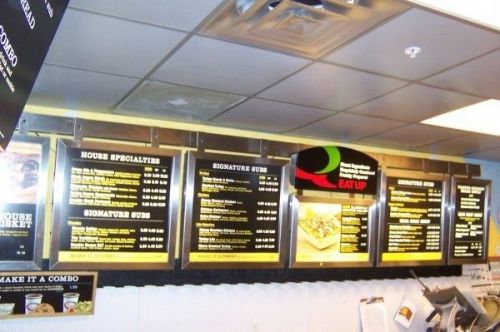Menu Board Lighted/Signs Stainless Steel Front Finish Quiznos