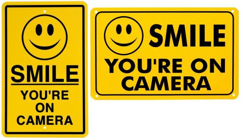 (2) SMILE YOU&#039;RE ON CAMERA SECURITY YARD SIGN