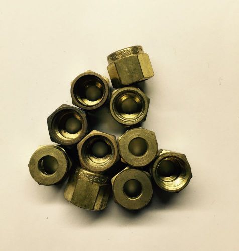 Swagelok brass b-402-1 1/4&#034; nut [lot of 10] for sale