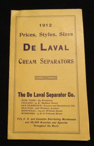 1912 De Laval Price Guide