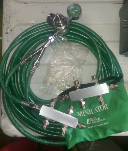 Life support products inc. minilator oxygen manifold and regulator set. for sale