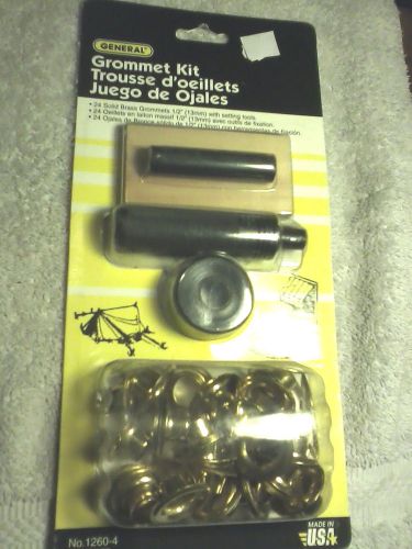 General Grommet Kit 1260-4 With: 24 Solid Brass 1/2&#034; Grommets