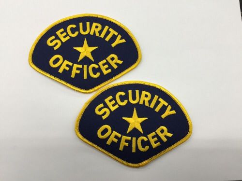 2 Security OFFICER Star Uniform Shirt Jacket Shoulder Patch Badge Navy/gold