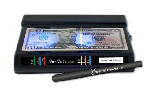 Drimark products tri-test ultraviolet counterfeit detection system  black (351tr for sale