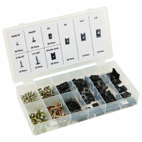 170pc u-clip &amp; screw assortment - secure electrical wires &amp; cables, phone lines for sale