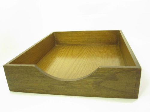 Vintage Dovetailed Wood Desktop Tray In Out Box Sort Letter Paper File Organizer