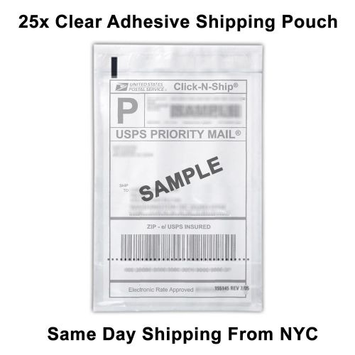 25x self adhesive clear mailing shipping label pouch packing list pouch 8&#034;x5.5&#034; for sale
