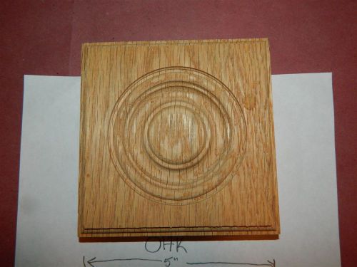 OAK Wood Rosette Molding Trim  5&#034; x 5&#034; x 1&#034; T New