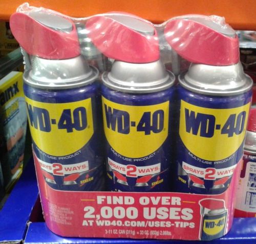 Pack of 3 Can WD-40 Lubricant Multi-use: 3/ 11oz Cans w/ Smart Straw