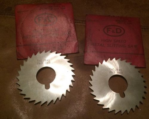 2 ~ F &amp; D Tools Co 3 X 1 / 8 X 1 High Speed Metal Slitting Saw Machinist Tool