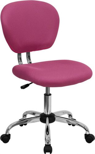Mid-Back Pink Mesh Task Chair with Chrome Base (MF-H-2376-F-PINK-GG)