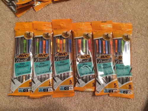 Bic Mechanical Pencils Six 5 Packs 30 Total .5mm #2 Xtra Precision New In Pack