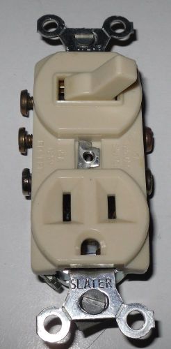 Slater 694-IV Toggle Switch &amp; Grounded Outlet, 2 Circuit SEP./COM. Feed Ivory