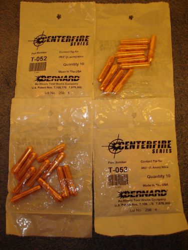 Lot of 4 Bernard T-052 Centerfire Contact Tip .052 for Mig Gun 10 Pack Q-Gun