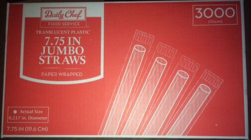 Daily Chef 7.75 inch Jumbo Straws 3000 count/Never Openend