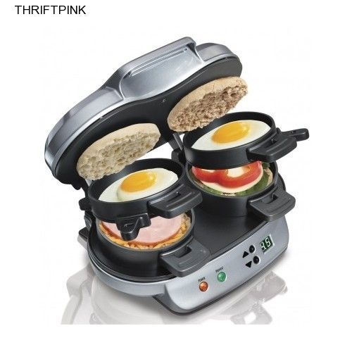 Hamilton beach dual breakfast sandwich maker healthy lunch homemade eggs minutes for sale