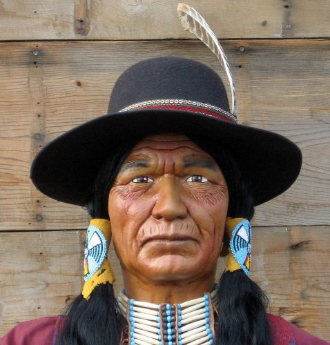 LIFE SIZE POSEABLE OLD WESTERN CHIEF MANNEQUIN, COWBOY DUMMY