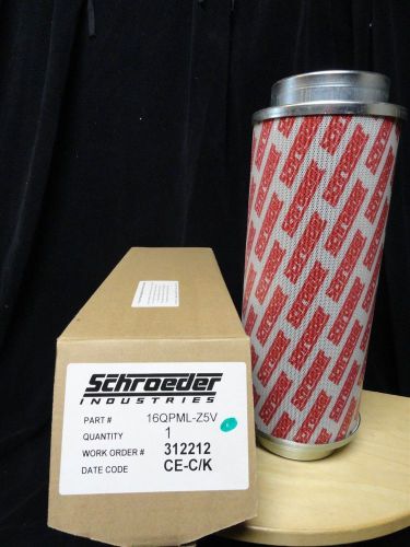 Schroeder ~ hydraulic filter element ~ part # 16qpml-z5v ~ new for sale
